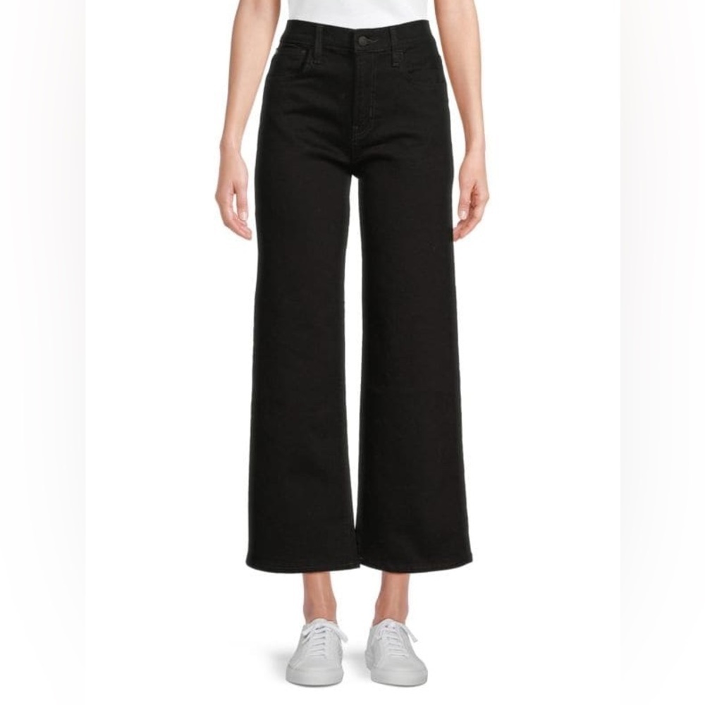 NWT Hudson Rosalie High Rise Wide Leg Ankle Jeans Black Rinse Sz 31